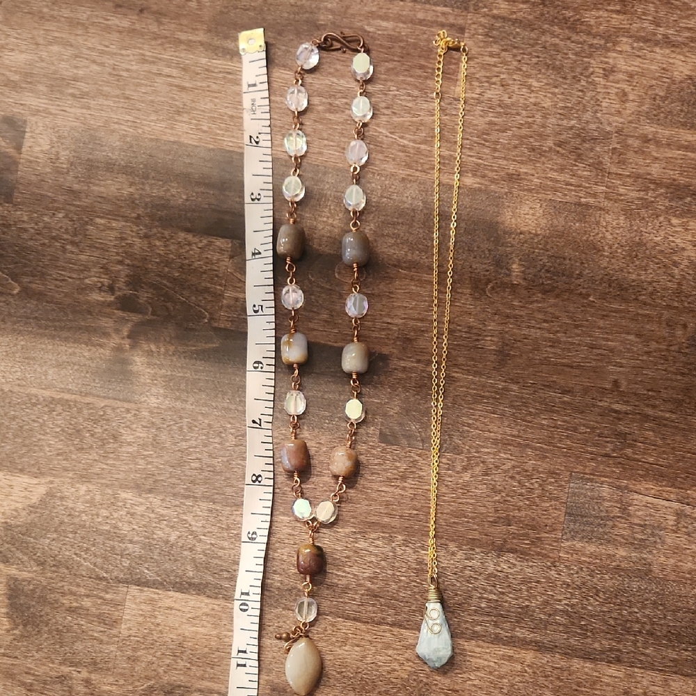 Gold and Brown Beaded Necklace